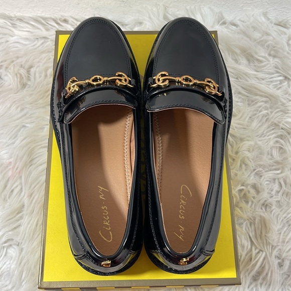 Circus NY by Sam Edelman Deana Platform Lug Sole Loafer Black & Gold Sz 9.5 NEW - Picture 7 of 16
